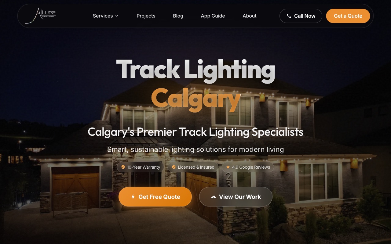 Allure Lighting’s website